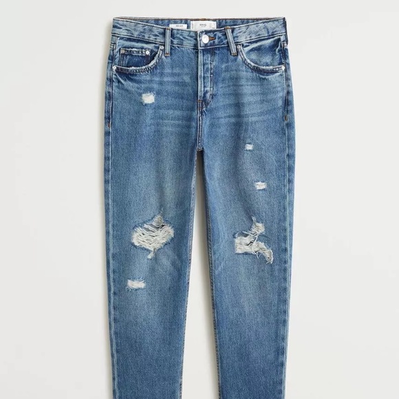 Mango MNG Denim Relax Distressed Jeans sz 6 - Picture 12 of 12